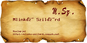 Mlinkó Szilárd névjegykártya